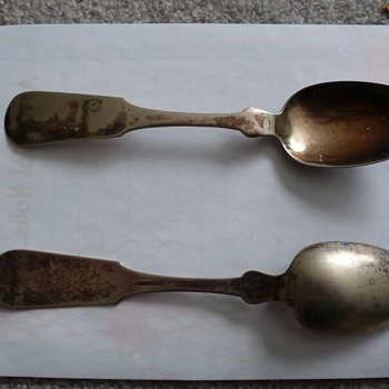 J&J H(?)all spoons - Sterling Silver