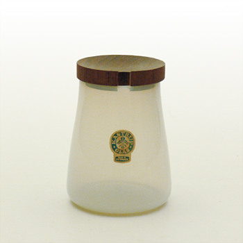OPALINE pots with wooden lid, Jacob E. Bang (Kastrup, 1957) - Art Glass