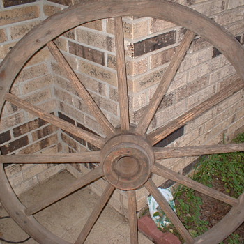 Wooden Wagon Wheels and Implements