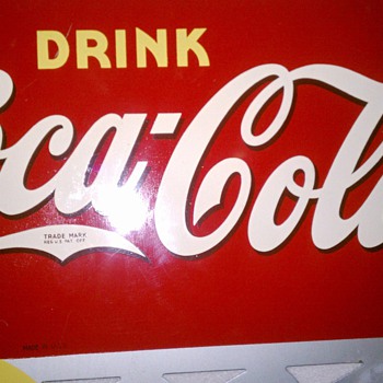 1940 Coke Cola flange sign  - Advertising
