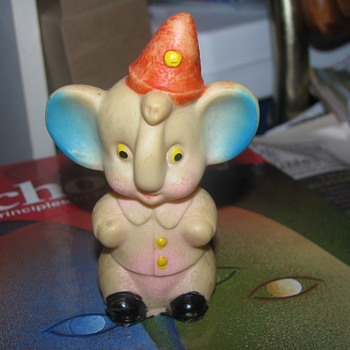 Vintage rubber toy elephant - Animals