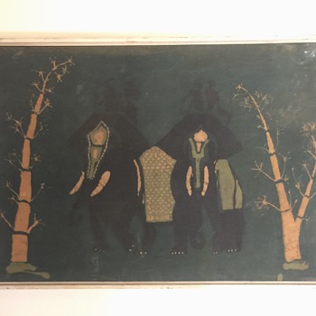 Korean Painting On Cloth Paper EARLY !! - Folk Art