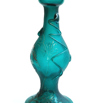 rare aquatic scene cristal glass vase by DESIRE CHRISTIAN for VALLERYSTHAL circa 1890-1898 - Art Nouveau