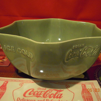 1930's Coca-Cola Bowl, Green Glass