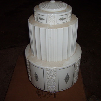 Art Deco whithe glass skyscraper light globe