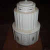 Art Deco whithe glass skyscraper light globe