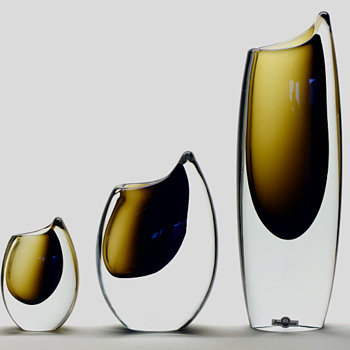 Gunnar Nylund, Shark Tooth Vases - Strombergshyttan 1957-58. - Art Glass