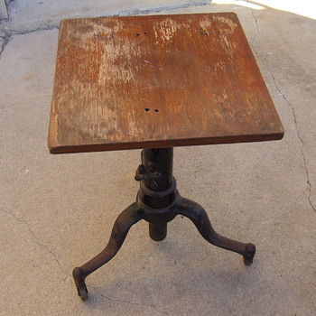Restored 1920's Cast Iron Three Legged Typewriter Stand - Furniture