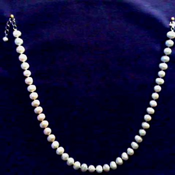 18" Large Baroque Pearls Necklace /Unknown Type .925 Sterling Clasp / Circa 20th Century - Fine Jewelry