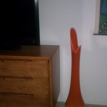 Amazingly tall Bittersweet glass vase