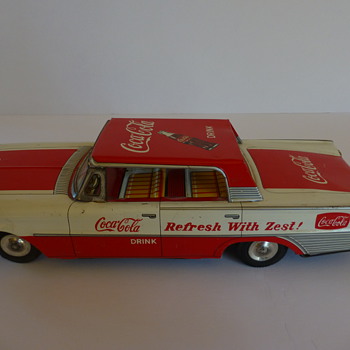 1960's Taiyo Japan tin friction car Coca -Cola Baby!! - Coca-Cola