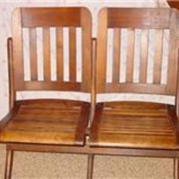 Double Wooden Folding Chair