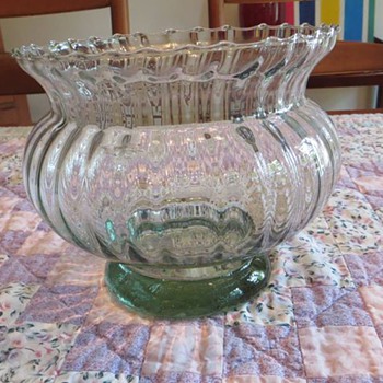 Green Glass Bowl- Vase - Glassware