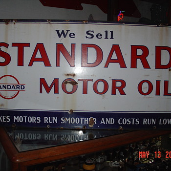 We Sell Standard Motor Oil...Porcelain Sign...Three Colors