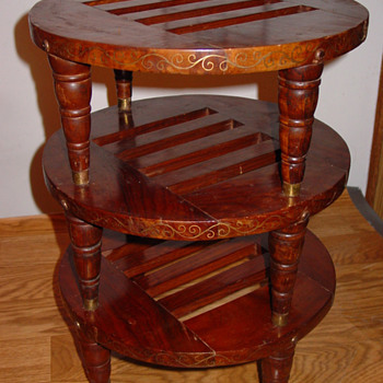 old table gold inlay.its a little rough.whats it worth? - Furniture