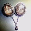 Double Silver Mourning Brooch