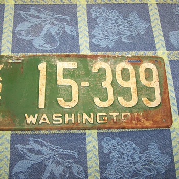 1926 Washington State Auto License Plate - Signs