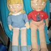 Vintage Cloth Boy and Girl Dolls 