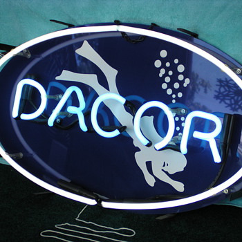 Oue Vintage DACOR Diving Equpment Working Neon - Signs