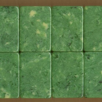 2-tone French Ivory & green marbled vintage Mah Jong game