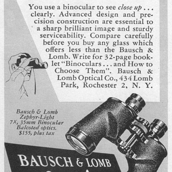 1951 - Bausch & Lomb Binoculars Advertisements
