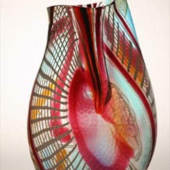 Murano Art Glass vase by Maestro Afro Celotto titled TIBERIO - Art Glass