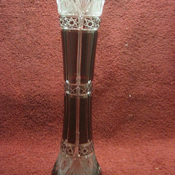 Blown Glass Cut to Clear Vase - Glassware