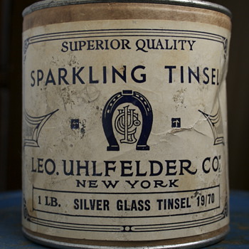 Vintage Uhlfelder Tinsel Container - Advertising
