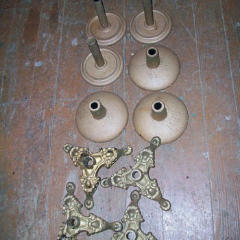 Vintage Cast Iron Flag Holders.