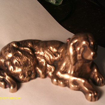 Brass Dog Inkwell