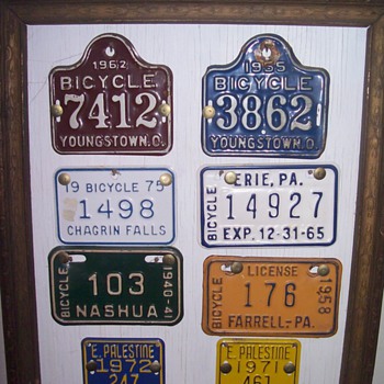 Bicycle plates.