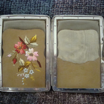Embroidered leather wallet