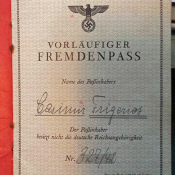 German foreigners passport issued to French forced labourer - Military and Wartime