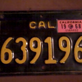 CA motorcycle plate 1968 - Signs