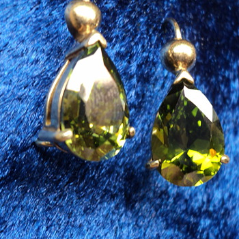 18k Victrian Sphene Pear Shape Earrings - Fine Jewelry
