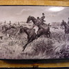 Equestrian Hunting Themed Antique Enamel, Silver & Gold Cigarette Case