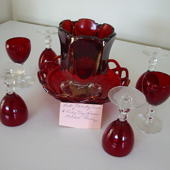 Old Red Glass pieces - Glassware