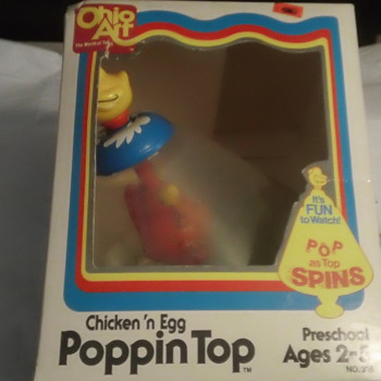 1960's OHIO ART CHICKEN 'N EGG POPPIN TOP FACTORY SEAL MINT
