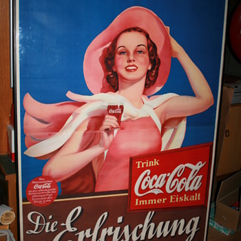 1937 summer girl, big poster - Coca-Cola