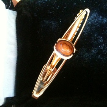 Swank Tie clip Red Roman Head 