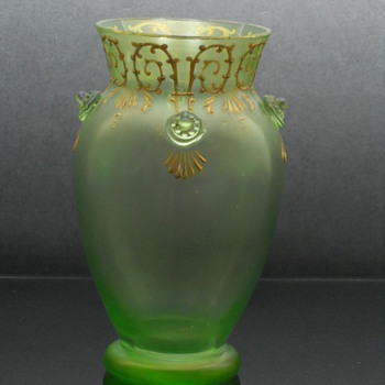 Loetz Olympia enameled vase with applied prunts - Art Glass