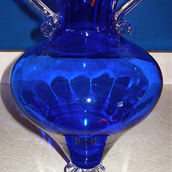 Large Cobalt Vase - Art Glass