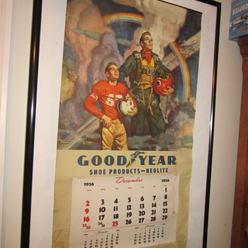 1956 Goodyear large calendar poster. - Advertising