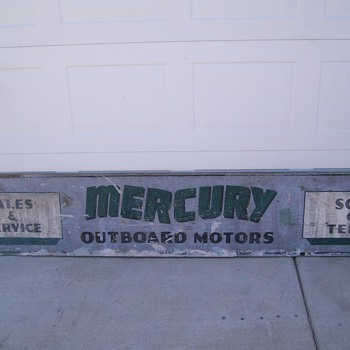 vintage mercury outboard motor sales & service storefront sign