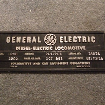 PRR GE Builders Plate