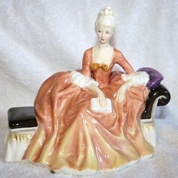 Royal Doulton Figurine 1963 Reverie Porcelain Lady Settee - Figurines
