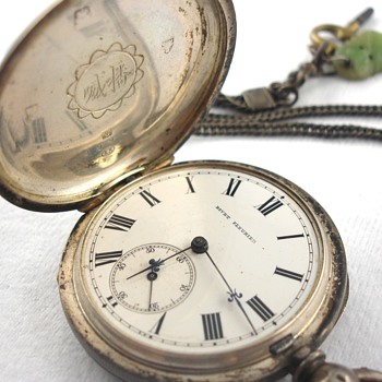 19th Century Bovet Fleurier Silver Pocket Watch with Fob - Pocket Watches