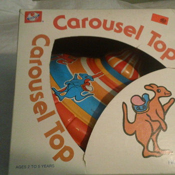 1960's OHIO ART TIN CAROUSEL TOP FACTORY SEAL MINT CONDITION! - Toys