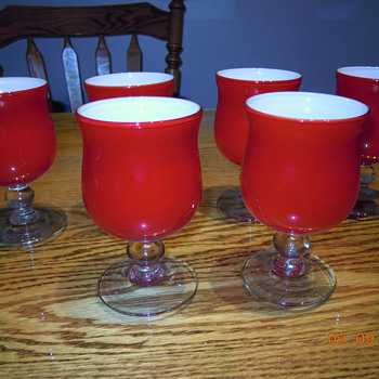 vintage murano cased glass goblets