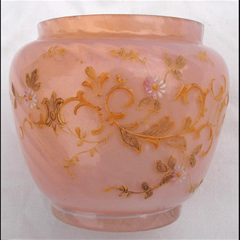 PINK OPALINE GLASS VASE / BOWL - Art Glass